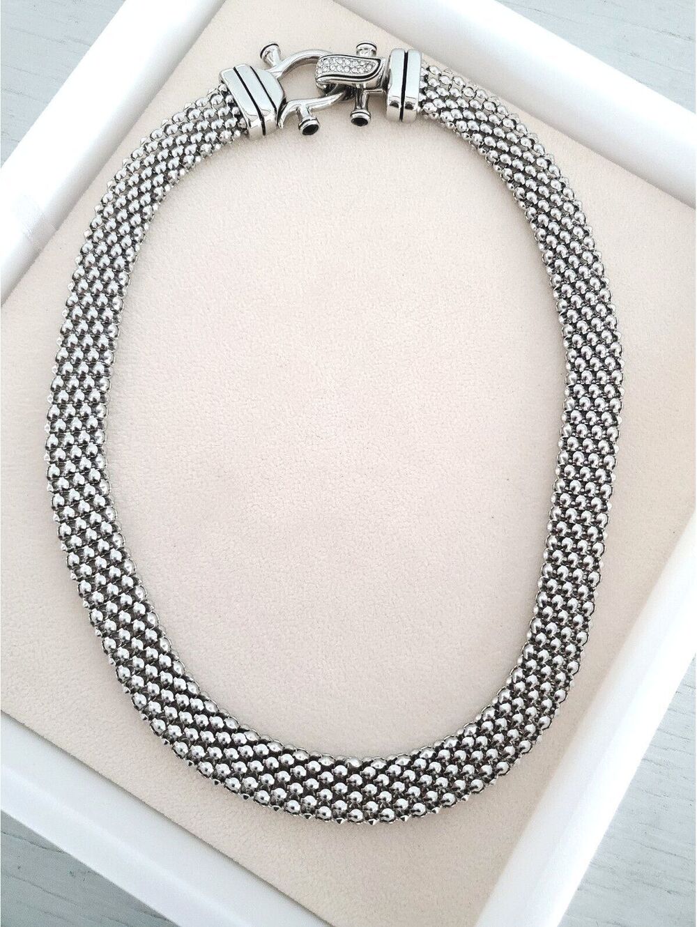 Vintage Emma Skye DSMK Stainless Steel Mesh Necklace